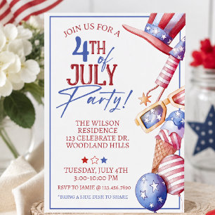 Invitación a la fiesta del 4 de julio Verano Pat