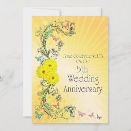 Invitación a la fiesta del 5º aniversario de boda
