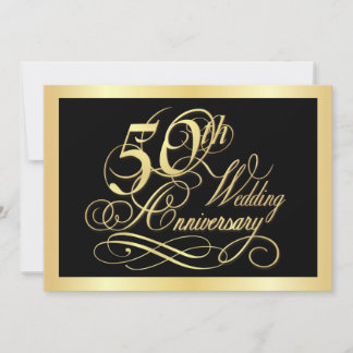 Invitación a la fiesta del 50 aniversario - Oro y