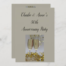 Invitación a la fiesta del aniversario de Champagn