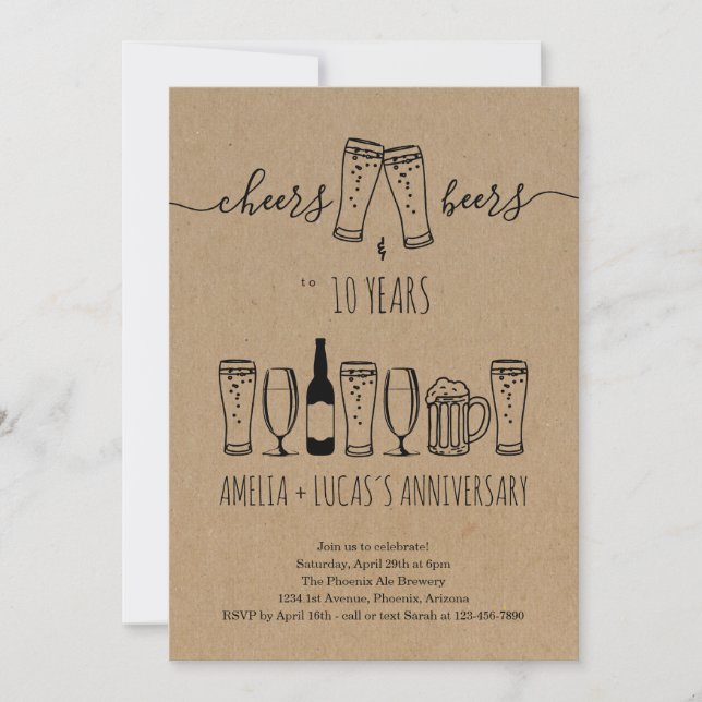 Invitación a la fiesta del aniversario de la cerve (Anverso)
