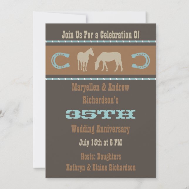 Invitación a la fiesta del aniversario de los Boda (Anverso)