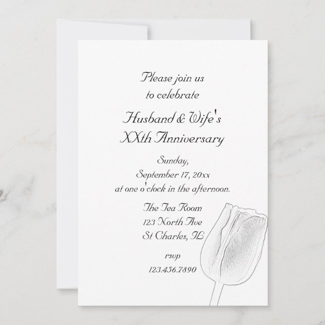 Invitación a la fiesta del aniversario del Boda de (Anverso)