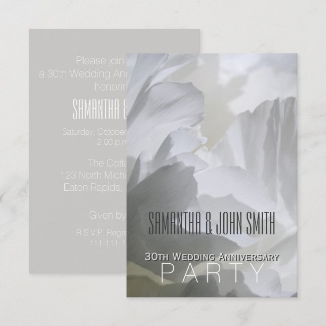 Invitación a la Fiesta del Aniversario del Boda Pe (Anverso / Reverso)