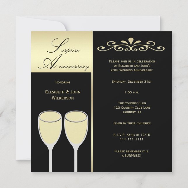 Invitación a la fiesta del aniversario del Boda So (Anverso)