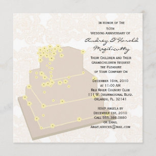 Invitación a la fiesta del aniversario del pastel 