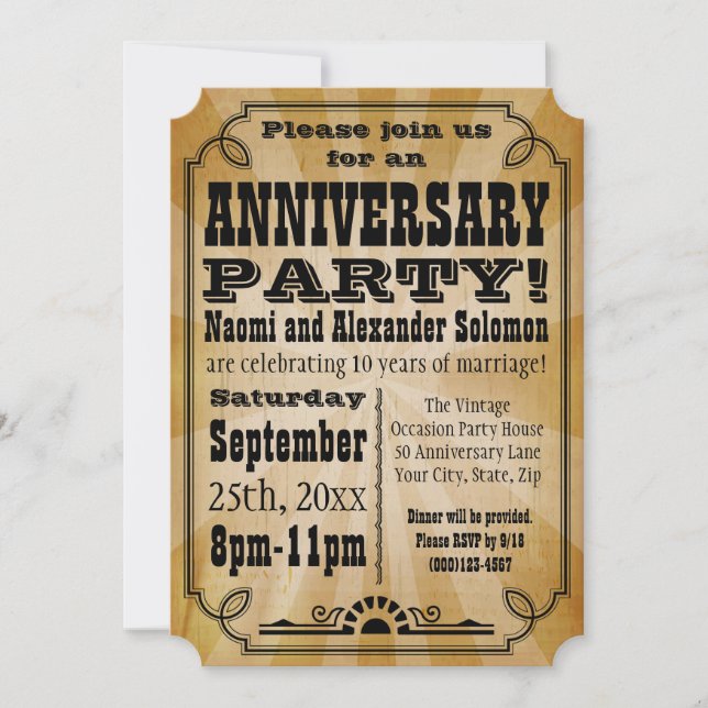Invitación a la fiesta del aniversario del Viejo P (Anverso)