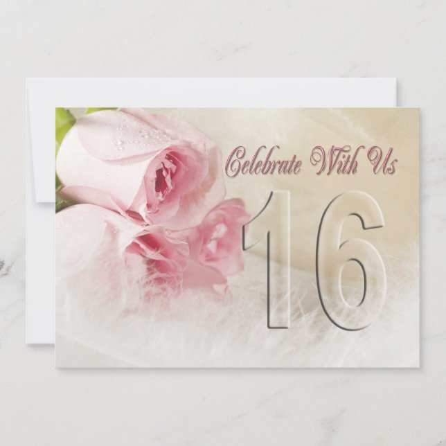 Invitación a la fiesta del aniversario por 16 años (Anverso)