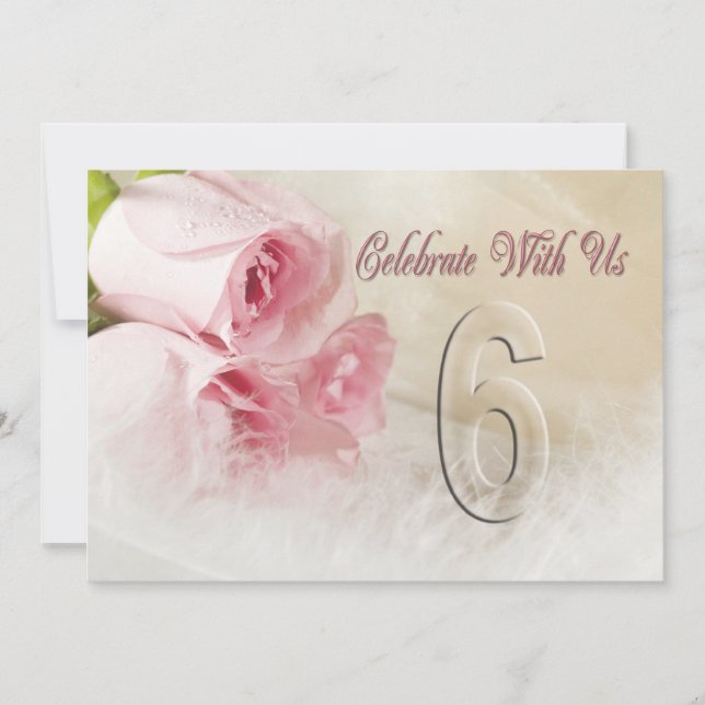 Invitación a la fiesta del aniversario por 6 años (Anverso)