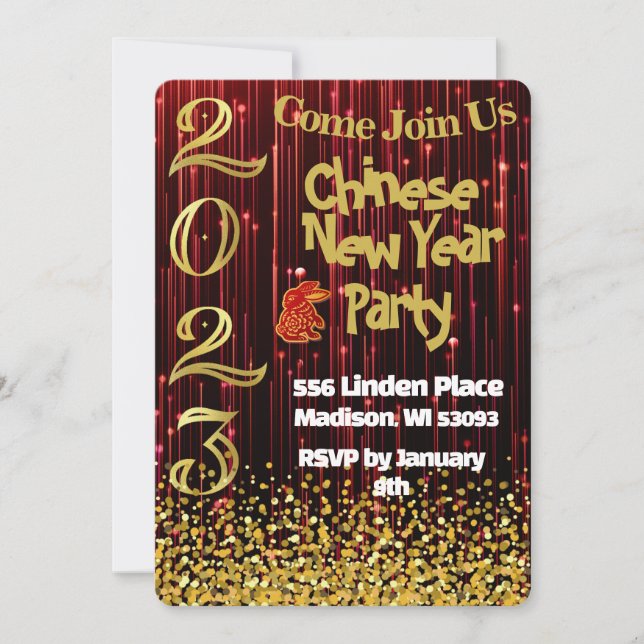 Invitación a la fiesta del Año Nuevo Chino (Anverso)