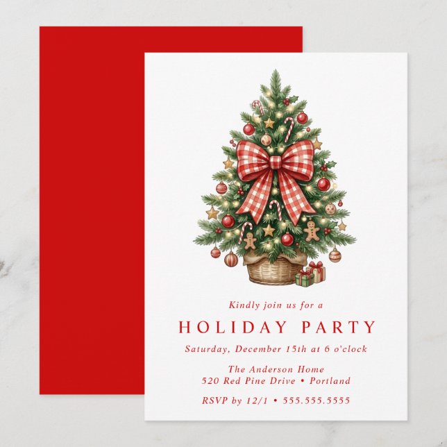 Invitación a la Fiesta del Árbol de Navidad con La (Anverso / Reverso)