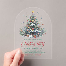 Invitación a la fiesta del árbol de Navidad festiv