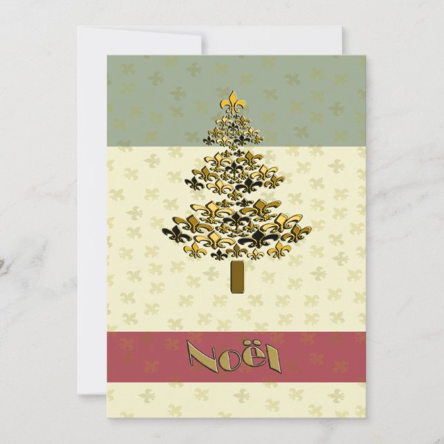 Invitación a la Fiesta del Árbol de Navidad Gold F (Anverso)