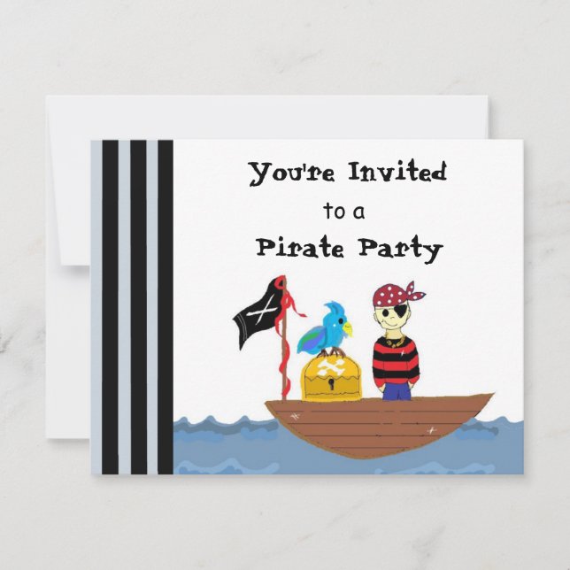Invitación a la fiesta del barco pirata (Anverso)