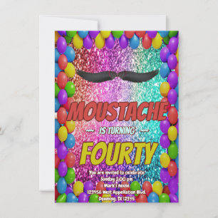 Invitación a la Fiesta del Bigote Pelo Facial Hips