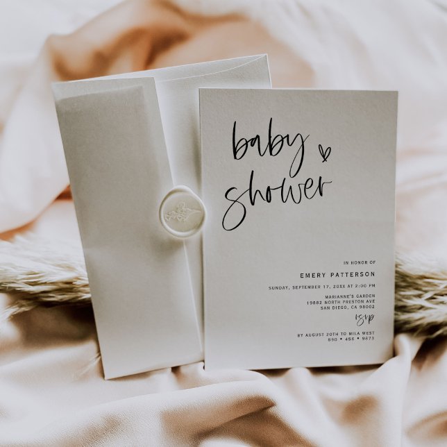 Invitación a la fiesta del Boho Heart Baby Shower  (Subido por el creador)