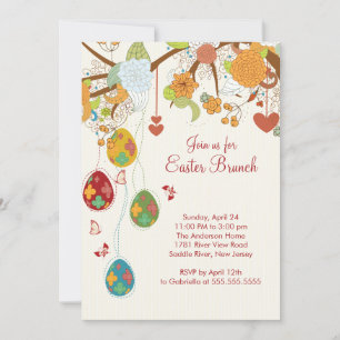 Invitación a la fiesta del brunch de Pascua