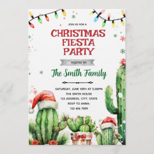 invitación a la fiesta del cactus de Navidad