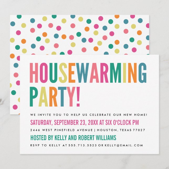 Invitación a la fiesta del calentamiento del hogar (Anverso / Reverso)