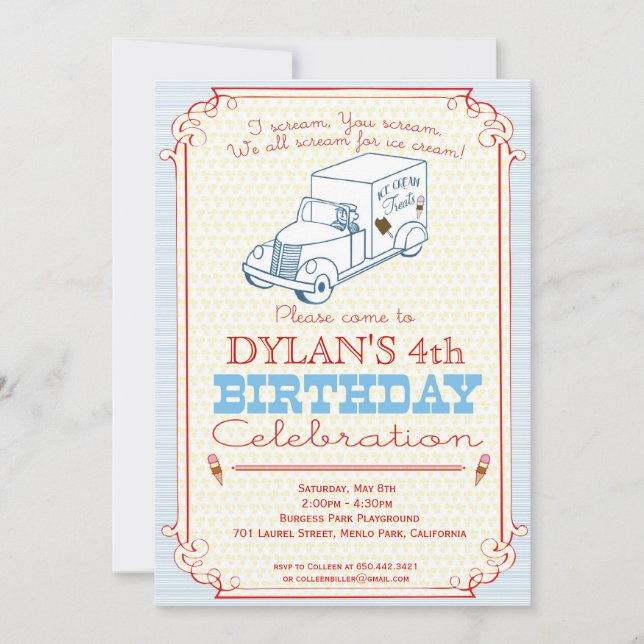 Invitación a la fiesta del Camión de Crema de Hiel (Anverso)