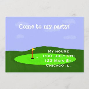Invitación a la fiesta del campo de golf