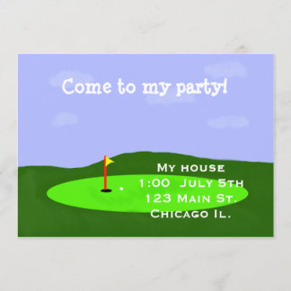 Invitación a la fiesta del campo de golf
