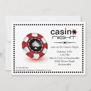 Invitación a la fiesta del Casino Chip de Poker