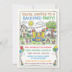Invitación a la Fiesta del Castillo Inflable en el
