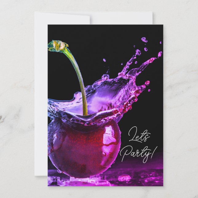 Invitación a la fiesta del cerezo negro neón (Anverso)