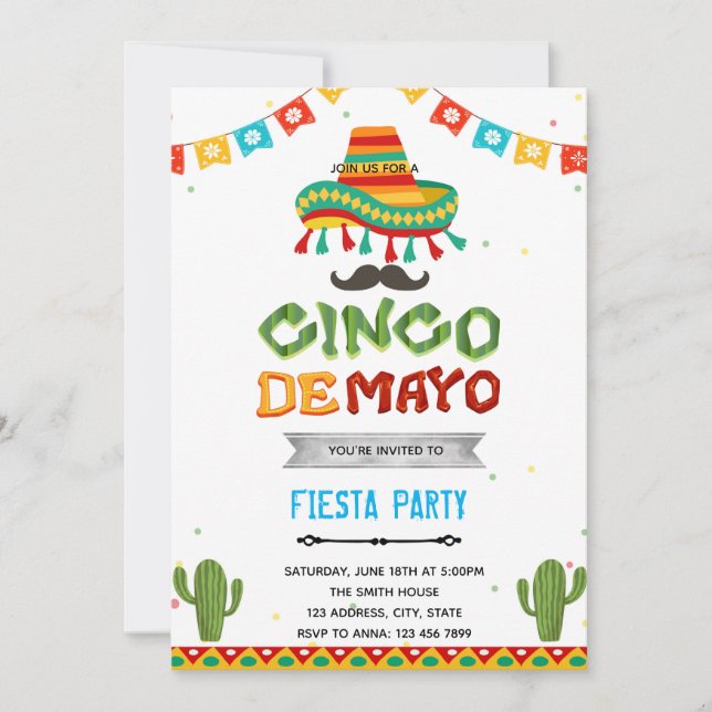 Invitación a la Fiesta del Cinco de Mayo (Anverso)