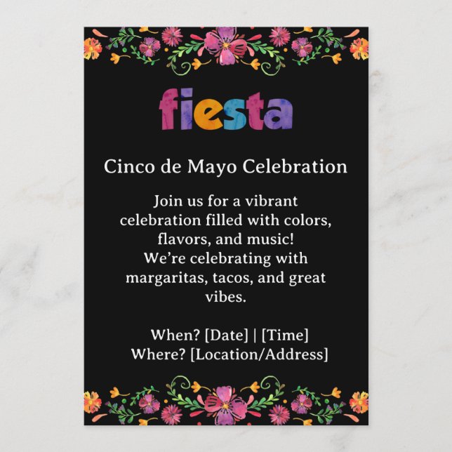 Invitación a la Fiesta del Cinco de Mayo (Anverso)