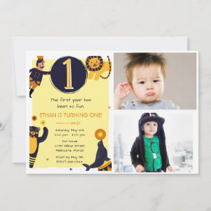 Invitación a la fiesta del circo de cumpleaños 1 n