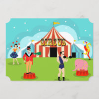 Invitación a la fiesta del circo de personalizable