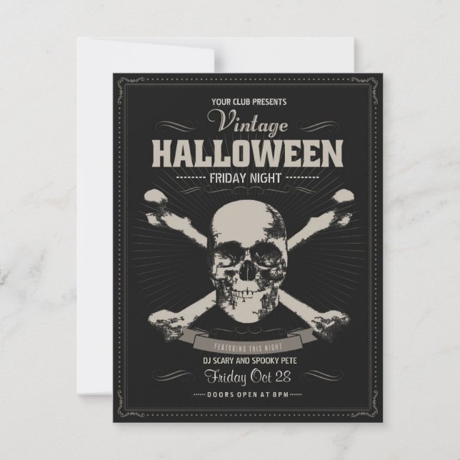 Invitación a la fiesta del club de cráneo de Hallo (Anverso)