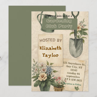 Invitación a la fiesta del club de jardinería – Fl