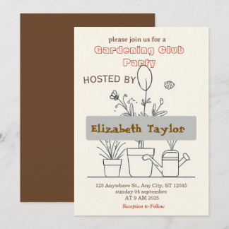 Invitación a la fiesta del club de jardinería – Fl