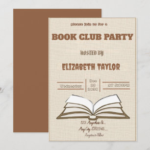 Invitación a la fiesta del club de lectura - Noche