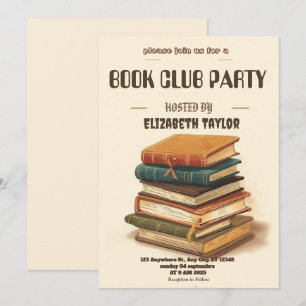 Invitación a la fiesta del club de lectura - Noche
