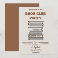 Invitación a la fiesta del club de lectura - Noche