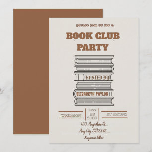 Invitación a la fiesta del club de lectura - Noche