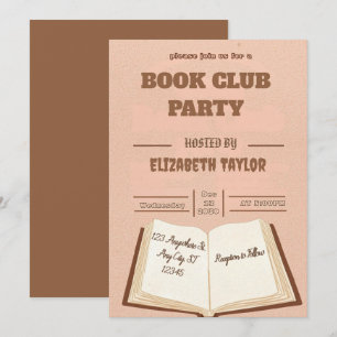 Invitación a la fiesta del club de lectura - Noche