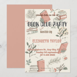 Invitación a la fiesta del club de lectura - Noche