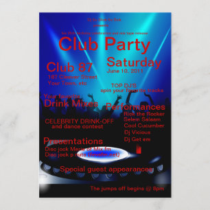 Invitación a la fiesta del club DJ