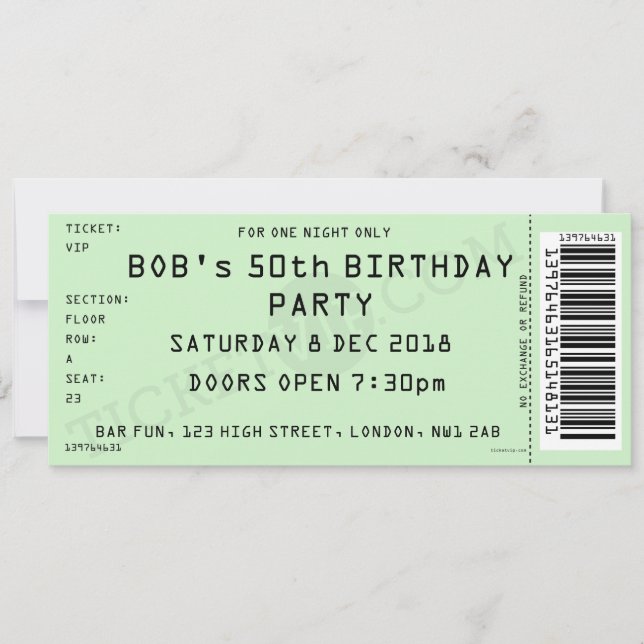 Invitación a la fiesta del concierto verde (Anverso)