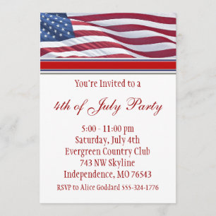 Invitación a la fiesta del Cuatro de Julio o de ca
