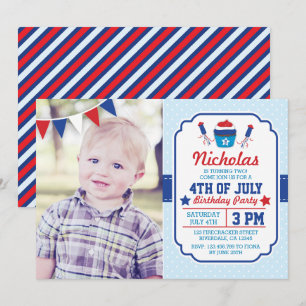 Invitación A La Fiesta Del Cumpleaños Del 4 De Jul