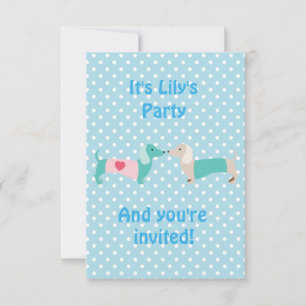 Invitación a la fiesta del Dachshund azul