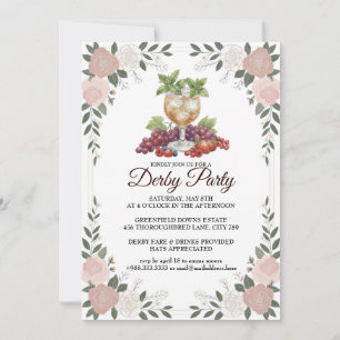 Invitación a la Fiesta del Derby con Diseño Floral