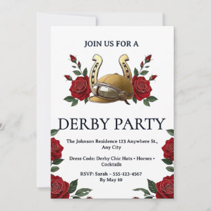 Invitación a la fiesta del derby de carreras de ca