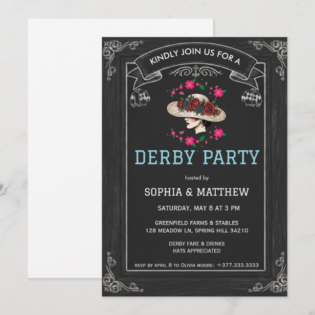 Invitación a la fiesta del Derby de estilo sureño (Anverso / Reverso)